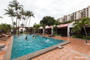 Shah's Beach Resort in Melaka, image may contain: Resort, Hotel, Person, Villa