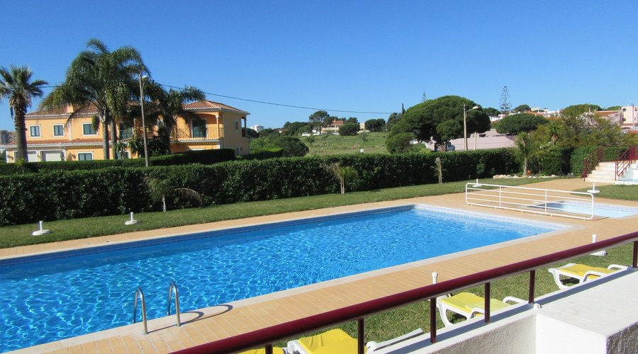 Sunny sheltered pool area