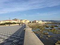 Terraço Mascagni Em Livorno, Ponto De Vista Ao Longo Do Mar Com O