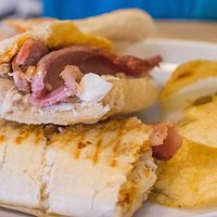 Chicken, Bacon, Pesto panini