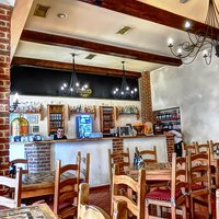 Inside La Pergola restaurant in Arad city.