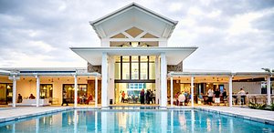 Taumeasina Island Resort in Upolu, image may contain: Villa, Hotel, Resort, Pool