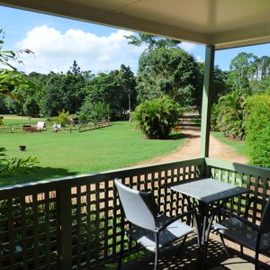 Overlooking the Paddock with the Animal Nursery from the Front Balcony.