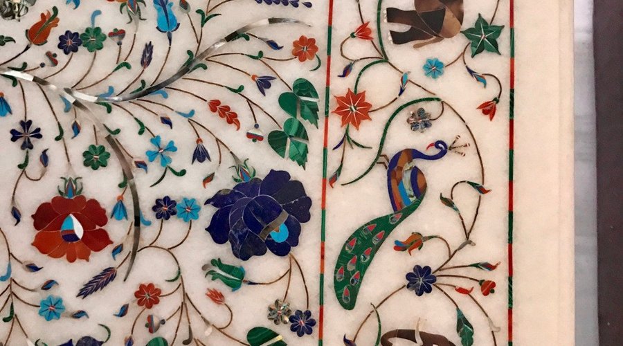 Marble inlay dining table from Marble Art Palace