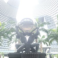 Outside the back of the building