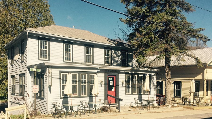 Spring view of cafe