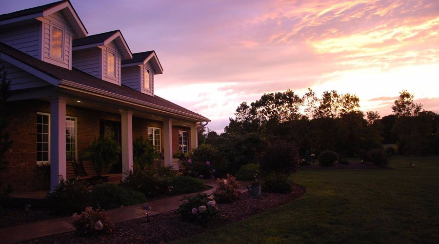 A beautiful sunset welcomes guests home for the night