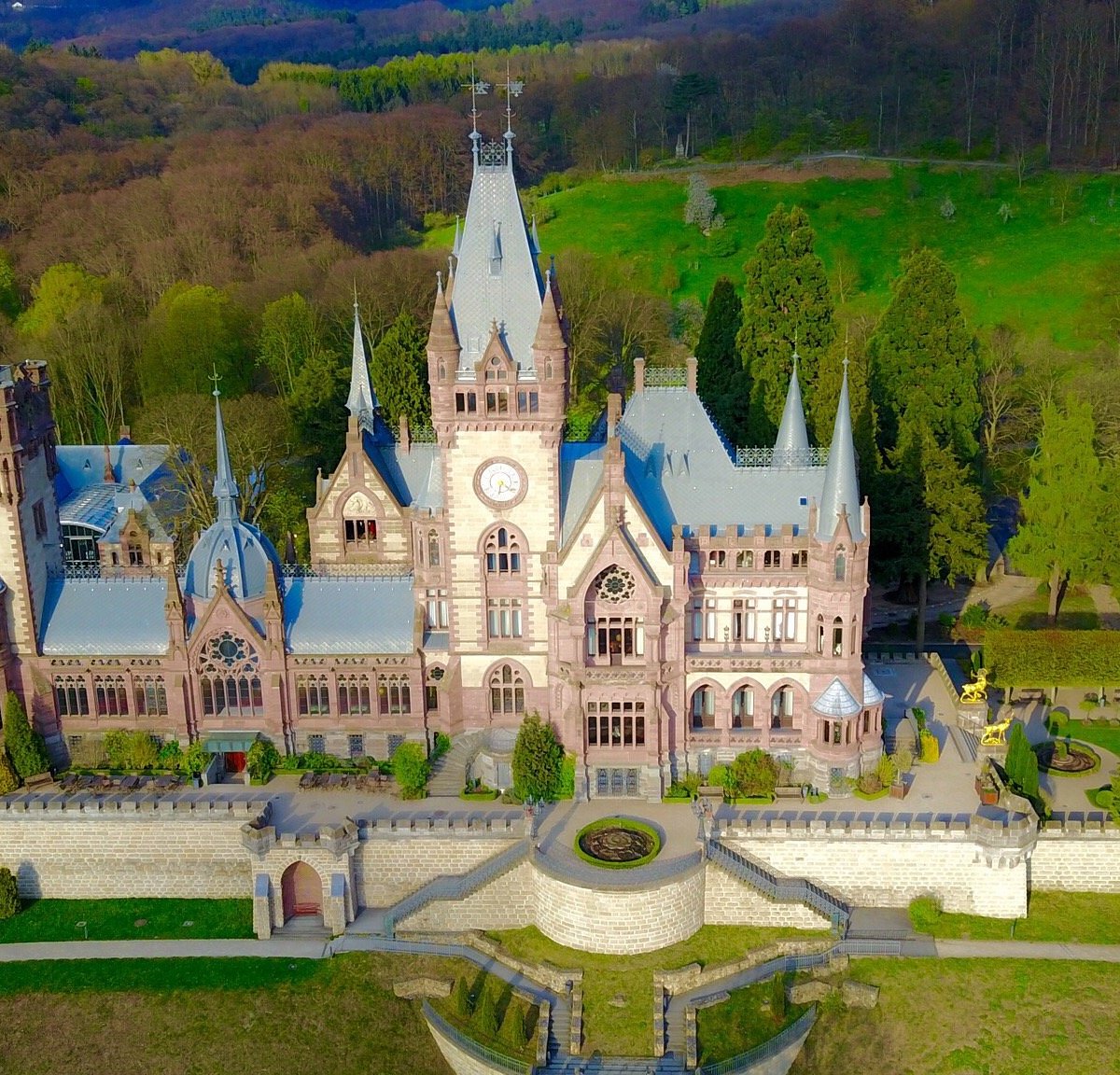 Koenigswinter, Germany, Castle Drachenburg on the Drachenfels on the ...