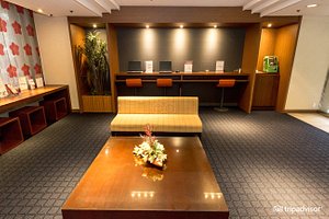 the b nagoya in Sakae, image may contain: Reception Room, Waiting Room, Table, Dining Table