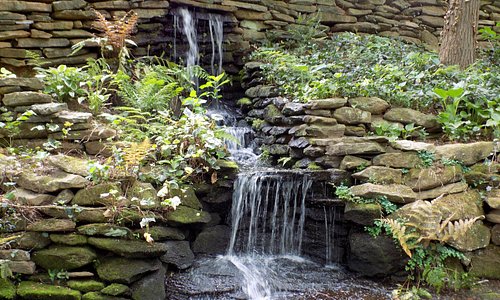 Garden waterfall.