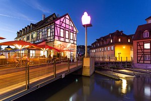 Hotel Nepomuk in Bamberg, image may contain: Waterfront, City, Neighborhood, Lighting
