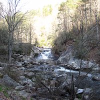 Below the falls.