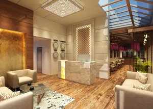 Grand FFOUR in New Delhi, image may contain: Interior Design, Couch, Living Room, Home Decor
