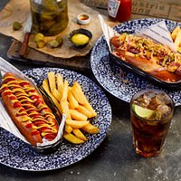 Our New and Improved Hot Dog range, here are just 2 of the choices, the regular and the Bombay D