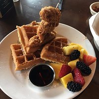 Chicken and waffles from the brunch menu