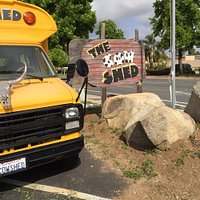 funny school bus out front