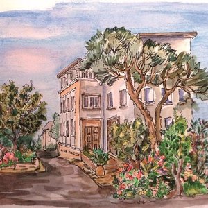 Acquarello di Villa Aulina