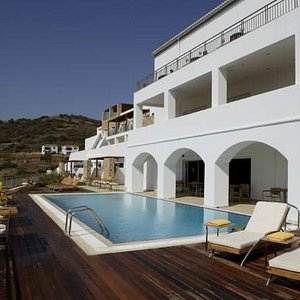 Kythea Resort in Kythira, image may contain: Villa, Resort, Hotel, Pool