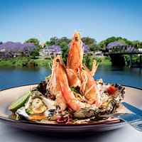King Prawn & Oyster Salad with lemon creme fraiche