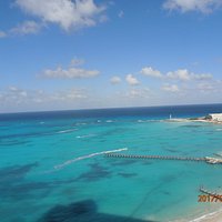 Playa Caracol vista do hotel Riu Cancún