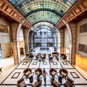 The lobby of Continental Hotel Budapest.