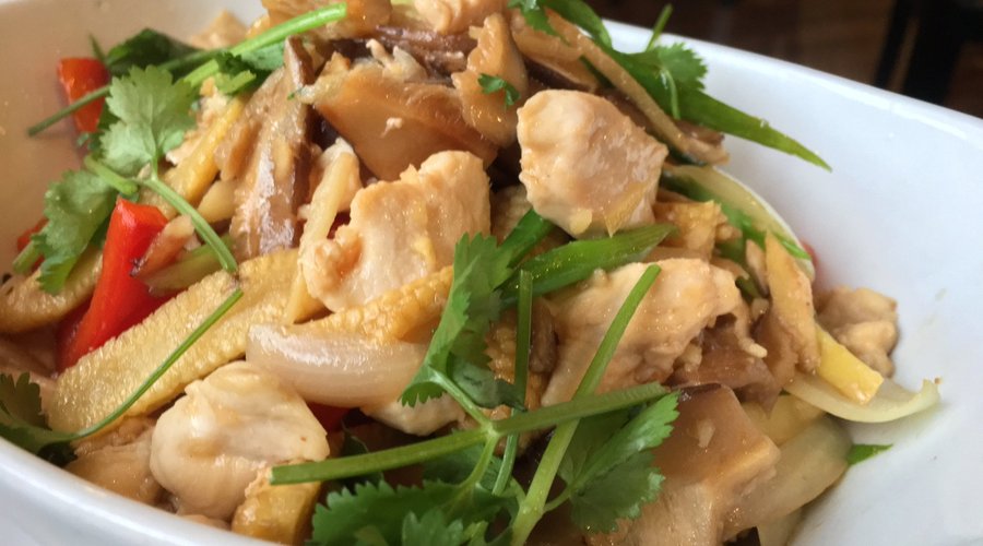 Ginger Chicken over rice
