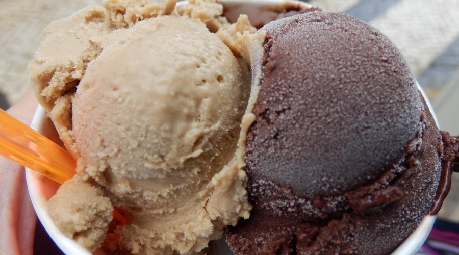Caramel and Chocolate vegan icecream