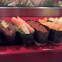 Tuna, squid, crab, roe and sea urchin