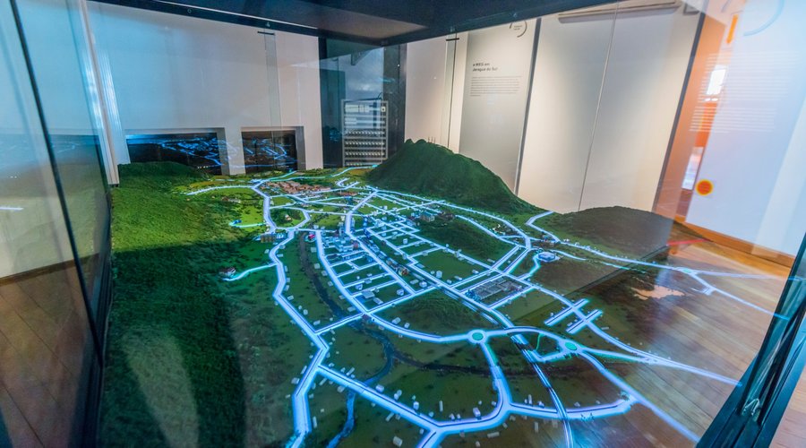 Maquete interativa de Jaraguá do Sul.