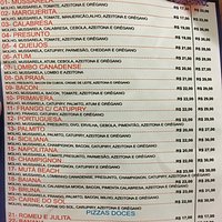 Cardápio mais contato da tele entrega Pizzaria Mutá Beach