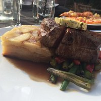 Scotch fillet with garlic butter