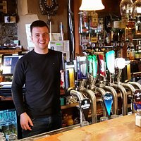 The friendly, helpful bartender at the Horseshoe.