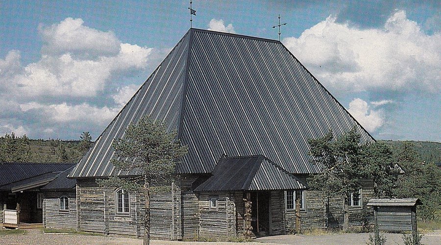 Vykort från Sälens fjällkyrka. Fyndat på loppis.