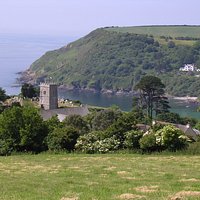Talland Church overlooking Talland Bay