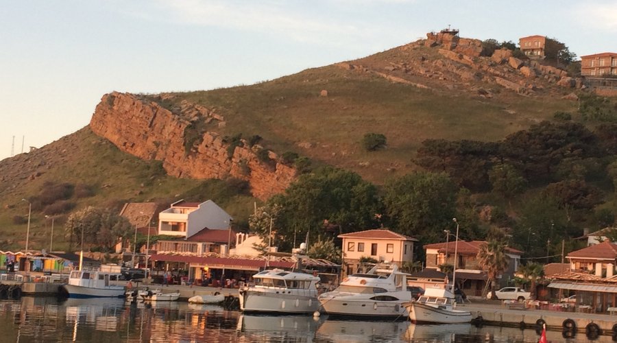Imroz Poseidon is on the top of the hill—the deck is barely visible.
