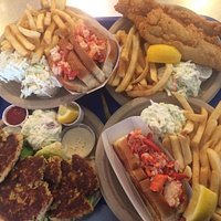 fish n chips, crab cakes and lobster rolls