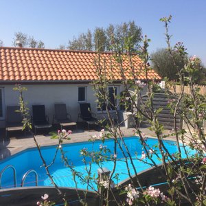 la piscine privée accessible des chambres