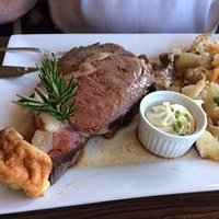 Jeffrey's Prime Rib served with English Yorkshire Pudding, whipped cream horseradish sauce