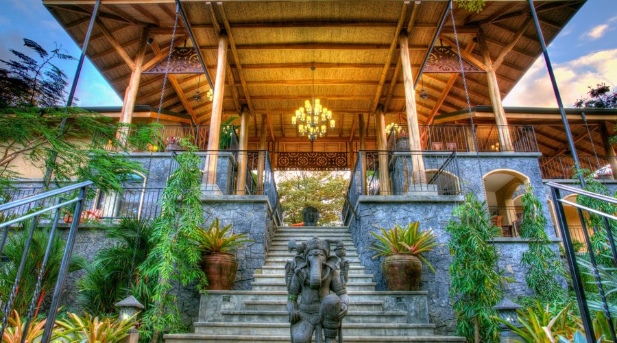 Beautiful Ganesh Stairs welcome our guests to Bodhi Tree Yoga Resort