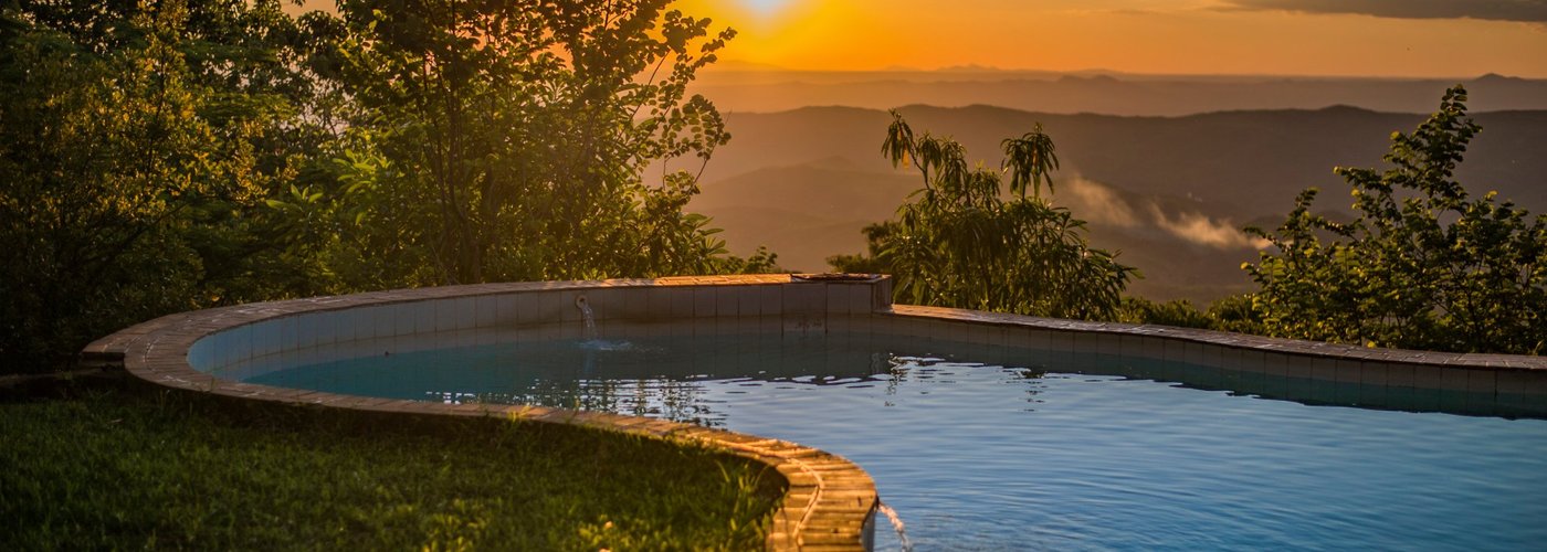 Incredible sunset and view from the pool over the great rift valley.