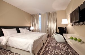 Falkensteiner Hotel Belgrade in Belgrade, image may contain: Home Decor, Corner, Cushion, Furniture