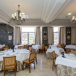 Parador de Canadas del Teide in Tenerife, image may contain: Dining Room, Dining Table, Table, Reception Room