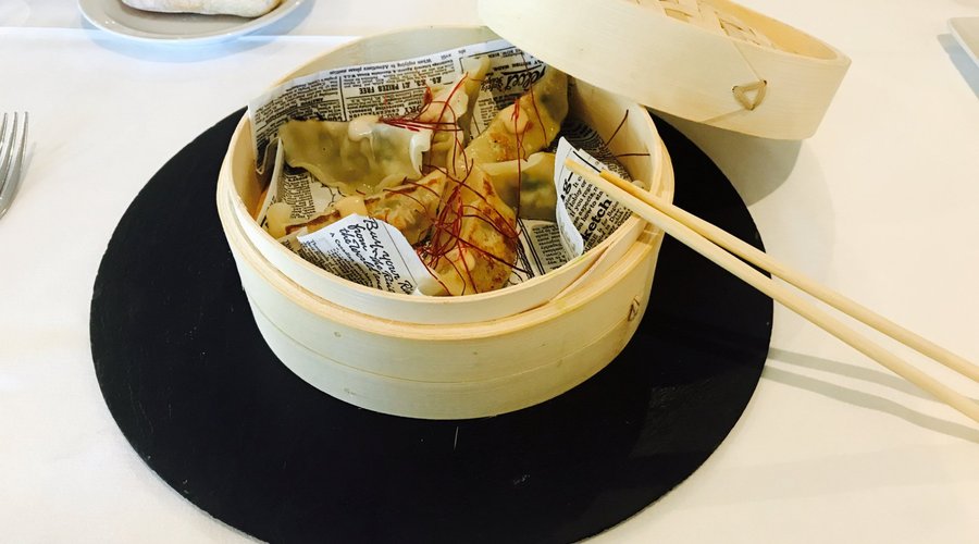 Gyozas de gamba, shiitake y col china