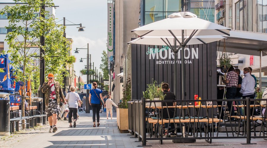 Konttiravintola Morton Kuopion kävelykadulla