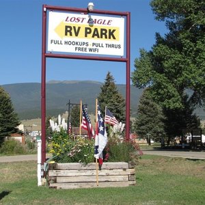 Here is our sign out front of the RV Park