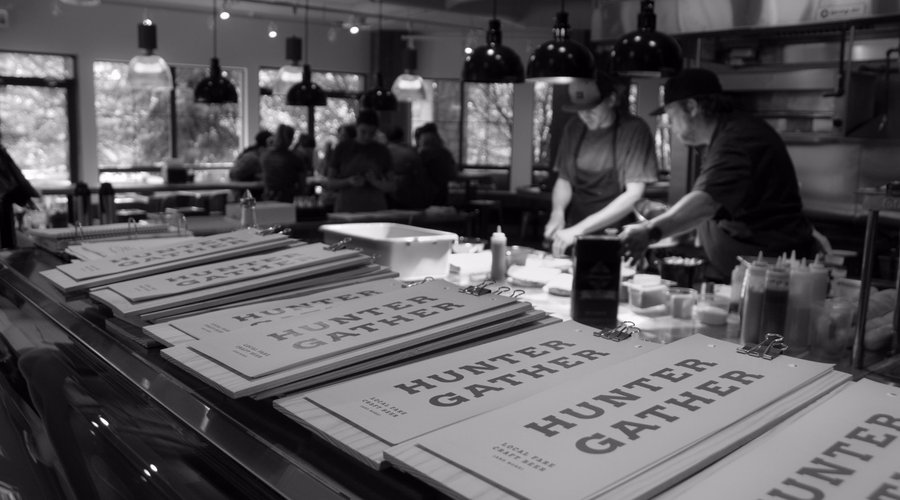 Open plan kitchen and restaurant