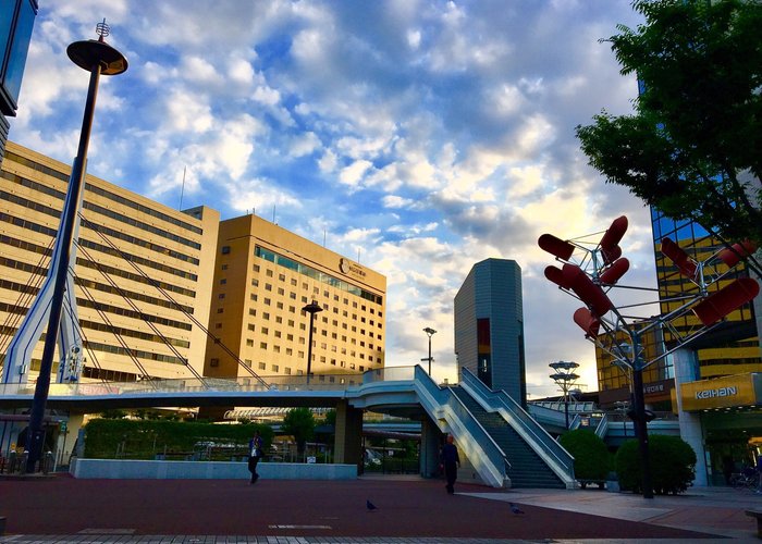 Moriguchi city station square open space