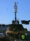 Burning the Böögg in Solothurn (Switzerland) to mark the end of Fasnacht.  Basically a towering inferno packed with fireworks in the middle of the old  town. : r/ali_on_switzerland