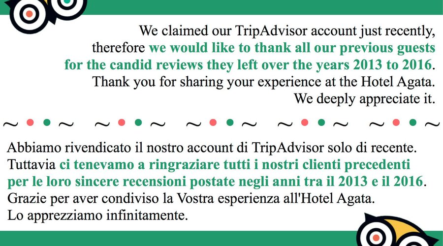 Grazie per le Vostre preziose recensioni - Thank you for your precious reviews