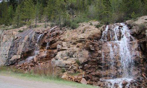 Waterfall on our way down the pass